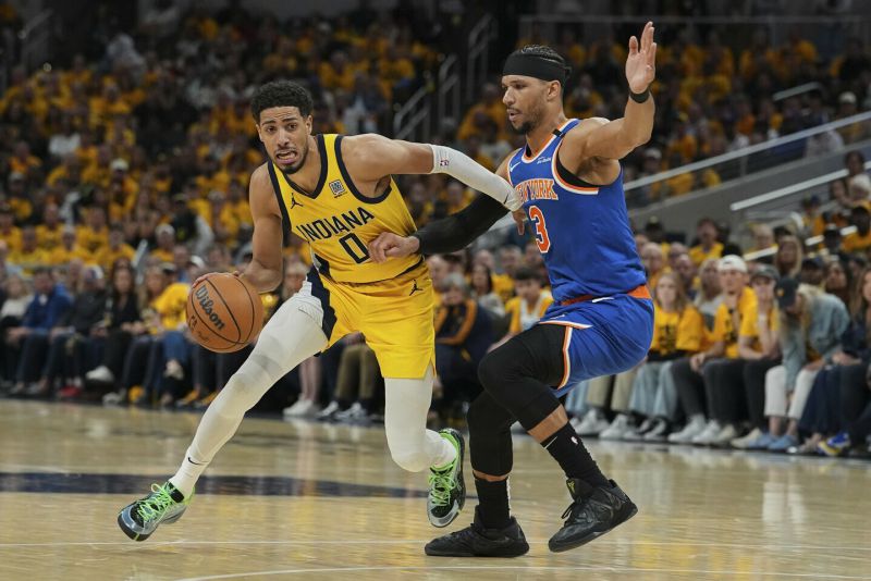 Haliburtono rekordinis trigubas dublis atvedė „Pacers“ prie pergalės prieš „Knicks“ ir serijos pranašumo NBA atkrintamosiose