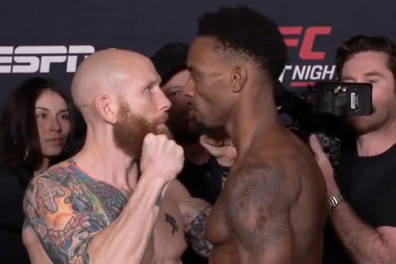 UFC turnyro svėrimai: viena kova buvo atšaukta, pagrindinės programos dalyvis svorį viršijo beveik 2 kg