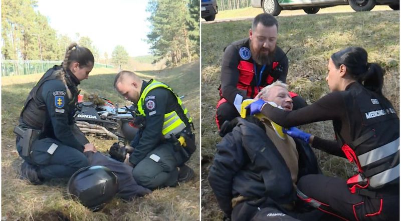 Motociklininko bandymas bėgti nuo pareigūnų baigėsi griovyje – sprukimo priežastis nustebino visus