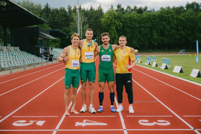 Lietuvos sprinteriai pagerino šalies 4x100 m rekordą Vilniuje vykusiose „Cosma“ taurės varžybose