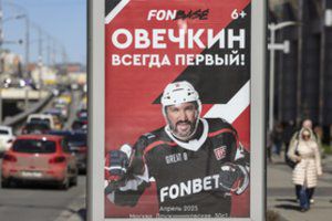 V. Putinas pasveikino NHL ledo ritulininką A. Ovečkiną, įmušusį rekordinį įvartį